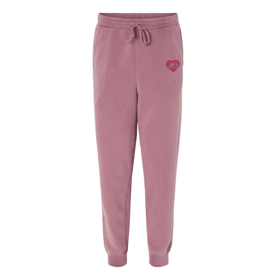 MB Heart Logo Embroidered Mauve Sweatpants Michael Buble Official Store